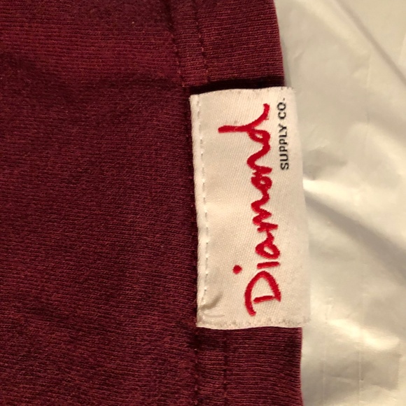 VINTAGE Y2K DIAMOND SUPPLY CO BAR T-SHIRT sz m burgandy - Picture 5 of 6